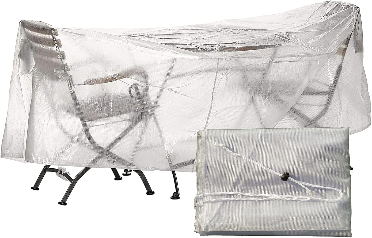 AOTNZ Patio Furniture Covers-Waterproof Rain Snow Dust Wind-Proof Anti-UV Heavy Duty Tarpaulin Sheet-Translucent PVC Pergola Table and Chair Cover (Color : Clear, Size : 80X66x100CM)