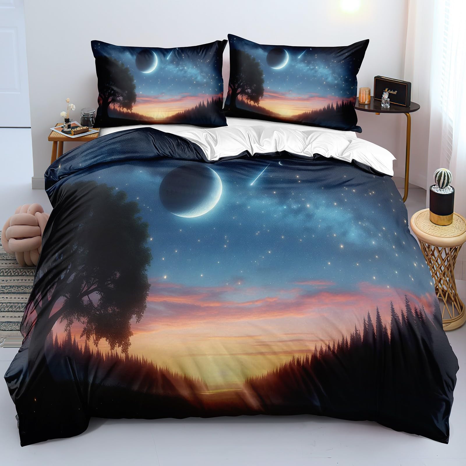 Housse de couette arbre 3D pour literie 240x260 cm grand confort