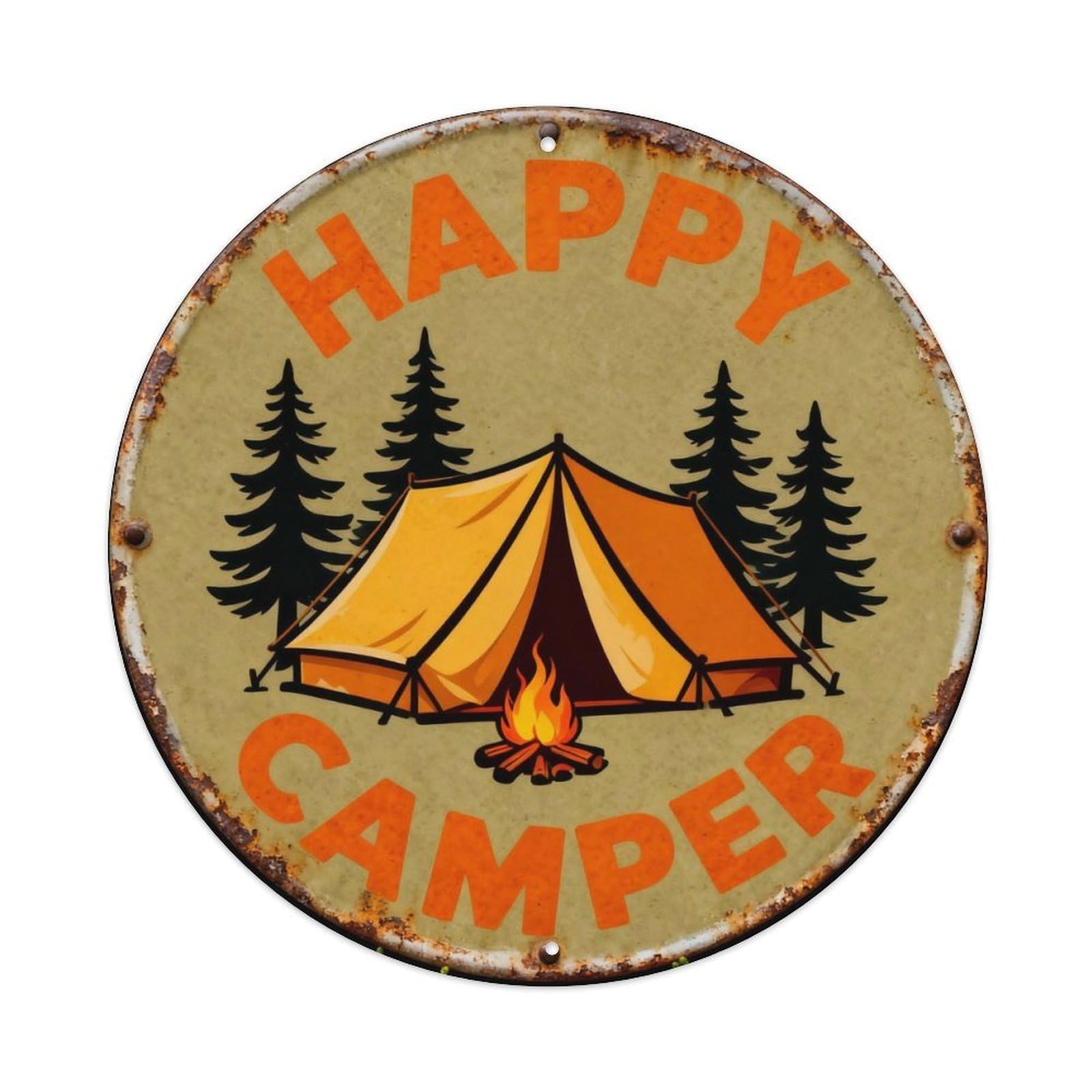 Happy Camper Metal Tin Sign Plaque