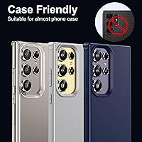 Vista 23 de WSKEN for Samsung Galaxy S24 Ultra Camera Lens Protector, Ultra Thin Scratch Resistant 9H Tempered Glass with Aluminum Metal Circle Camera Screen