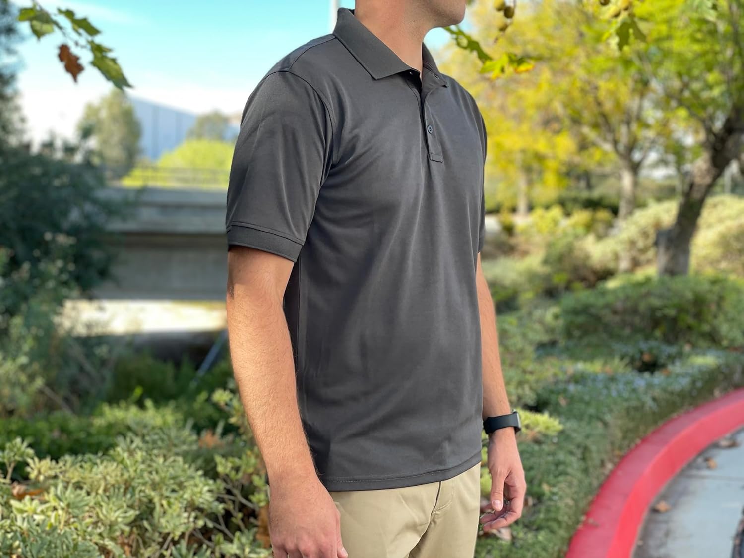 LA Police Gear LAPG Men's Lightweight Short Sleeve Core Polo, Stretchy and Breathable, Anti-Wrinkle Polo Shirt for Men - Image 5