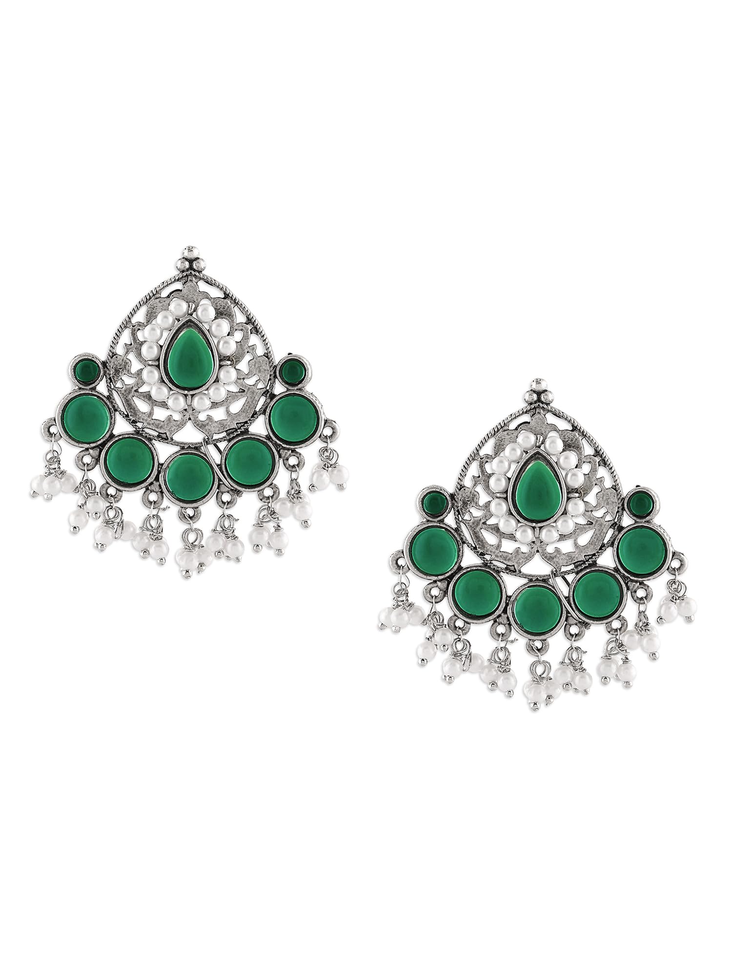See full amazon price history chart for Zaveri Pearls Green Silver Oxidised Stones & Beads Traditional Drops Earring For Women-ZPFK16703 Zaveri Pearls Green Silver Oxidised Stones & Beads Traditional Drops Earring For Women-ZPFK16703 (B0CKZCY2N4) Amazon Price History, Amazon Price Tracker