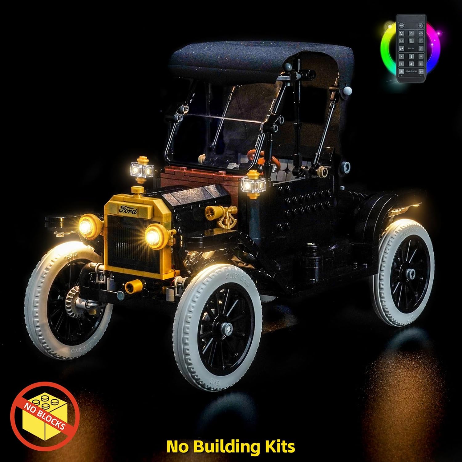 BrickBling LED Light Only, Compatible with Lego Ford Model T 11376- Not Come with Model (RC Version Light)