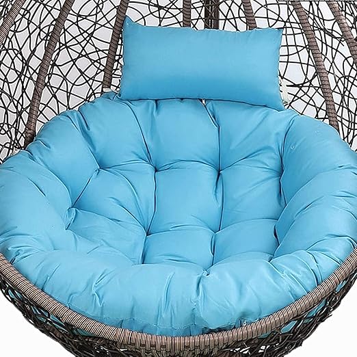 Amazon Co Jp パパサンチェアクッション 卵椅子のクッション 屋外 ハンギングチェアスイング用の室内クッション交換 洗濯可能な厚い丸い椅子パッド Blue 105cm 41inch ホーム キッチン