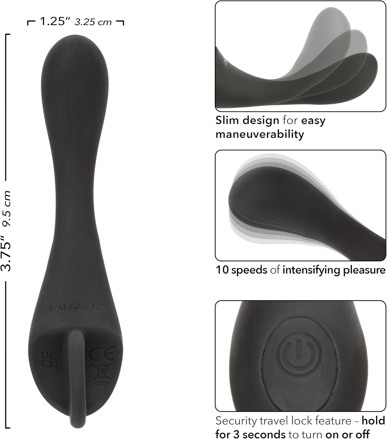 CalExotics Dr. Joel Kaplan Rechargeable Prostate Locator Vibrating Stimulator for Anal Training Black - SE-5666-05-3