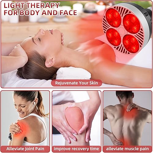 Miniatura 5 de Lámpara de terapia de luz roja 24 LED utilizada para luz roja para cuerpo y cara con longitud de onda combinada de infrarrojo cercano de 660 nm y