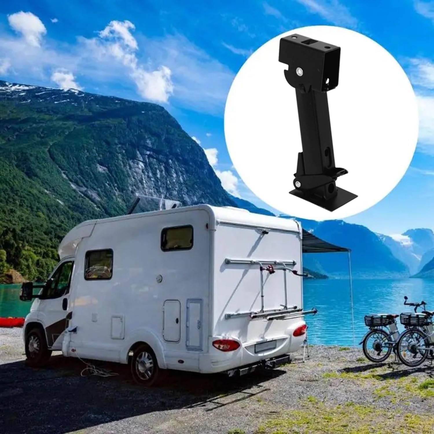 2 Piezas Gato Estabilizador RV para Remolque,Gatos estabilizadores,Soporte de Estacionamiento Gato Giratorio Telescópico,Soporte de 650 LB,Capacidad de Carga de 1000 LB,per Camper,roulotte,ECC.(Nero)