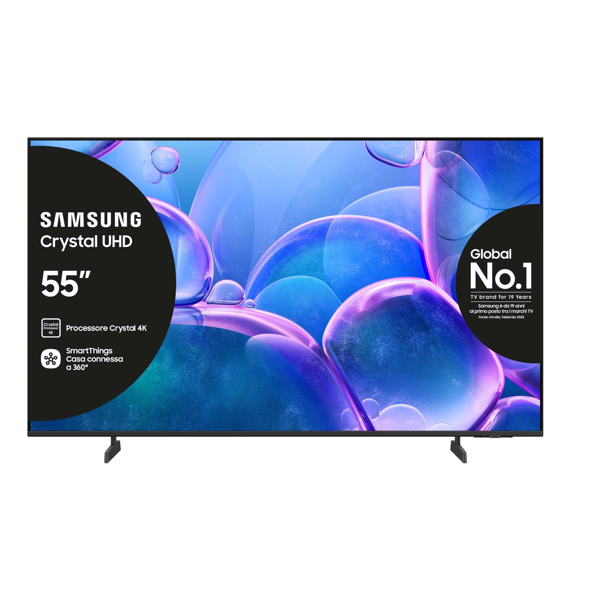 Samsung Crystal UHD 4K Smart TV 55'' UE55U7000FUXZT, Crystal 4K Processor, HDR, Smart Experience, OTS Lite & Adaptive Sound, Metal Stream Design, 2025