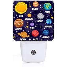 Colorful Planet Space Night Light, Plug-into Wall Solar System Nightlight Lamp with Dusk to Dawn Sensor, Led Lamp 0.5W Energy Efficient for Boys Girls Adults Home Decor