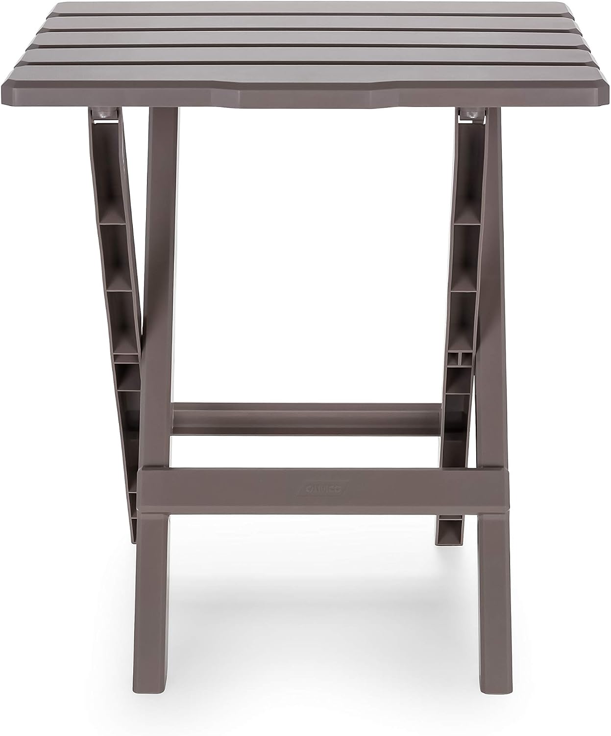 Camco Adirondack Style Folding Plastic Large Table with Footrest Design and Easy to Setup Construction for Indoor or Outdoor Use, Taupe image 4