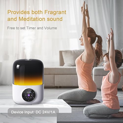 Miniatura 5 de Kipcush Difusor de aceite esencial, humidificador de 8.5 fl oz con máquina de ruido blanco, iluminación LED de estado de ánimo, pantalla táctil,