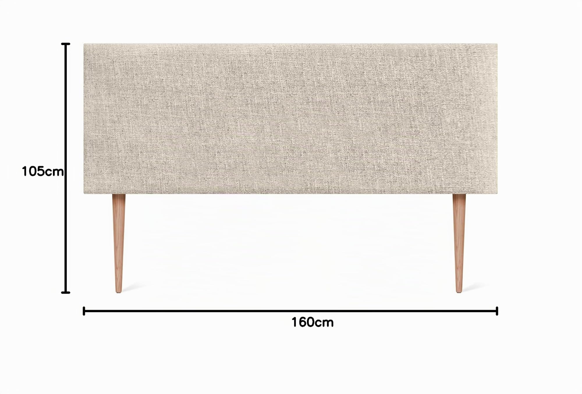DHOME Cabecero de Lino Natural Liso Cabezal Tapizado Cama Dormitorio Moderno Top Trending (Lino Natural, 160x105cm con Patas (Camas 150/160))