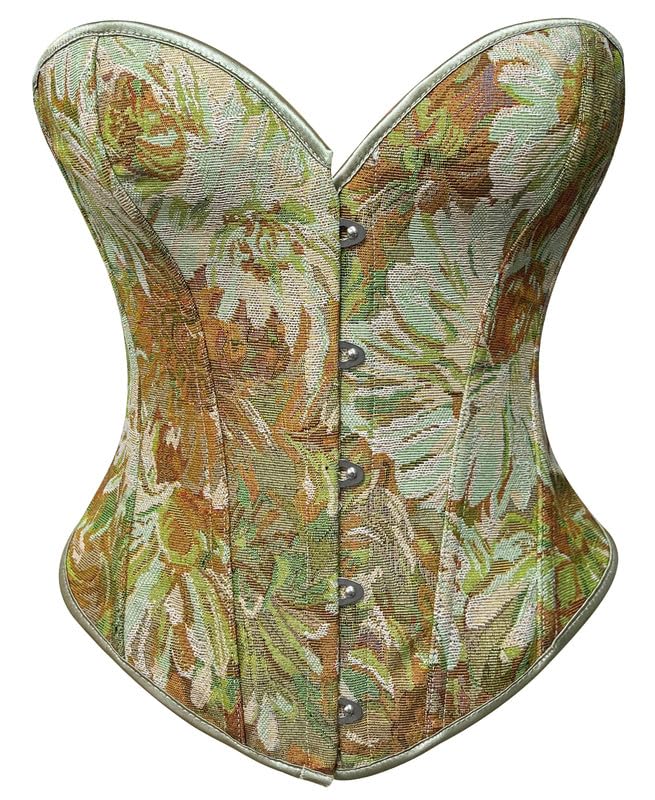 Alivila.Y Fashion Damen-Korsett mit Vintage-Blumenmuster, Denim, Überbrustkorsett, Small