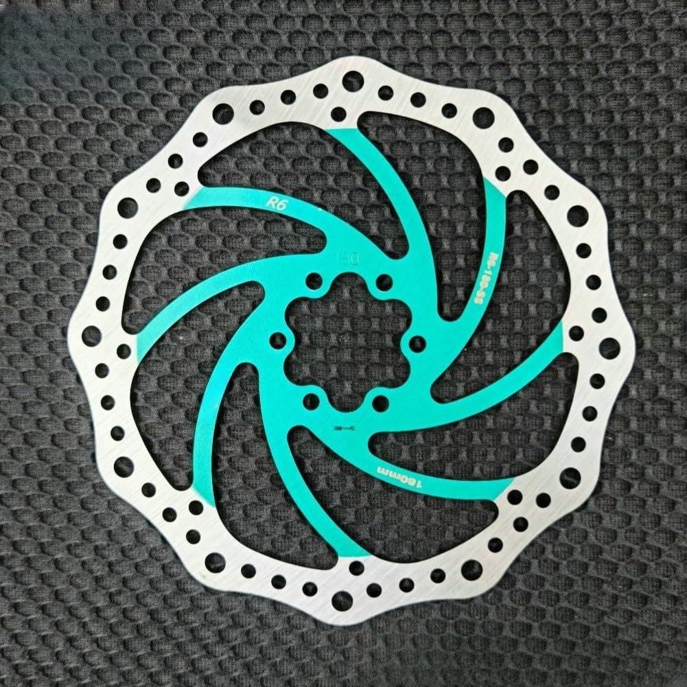 Colorful Mountain Bike Brake Disc R6 Hydraulic Rotors 140/160/180/203mm Metal Construction for Cycling Disc Brake Systems Easy Installation(Green 180mm)