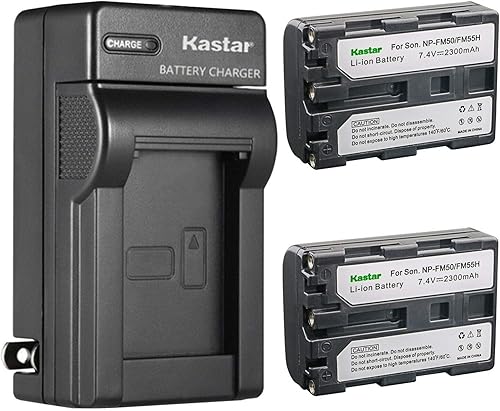 Kastar Paquete de 2 baterías y cargador de pared CA de repuesto para Sony NP-FM30, NP-FM50, NP-FM55H, NP-QM50, NP-QM51, NP-FM70, NP-FM71, NP-QM71,