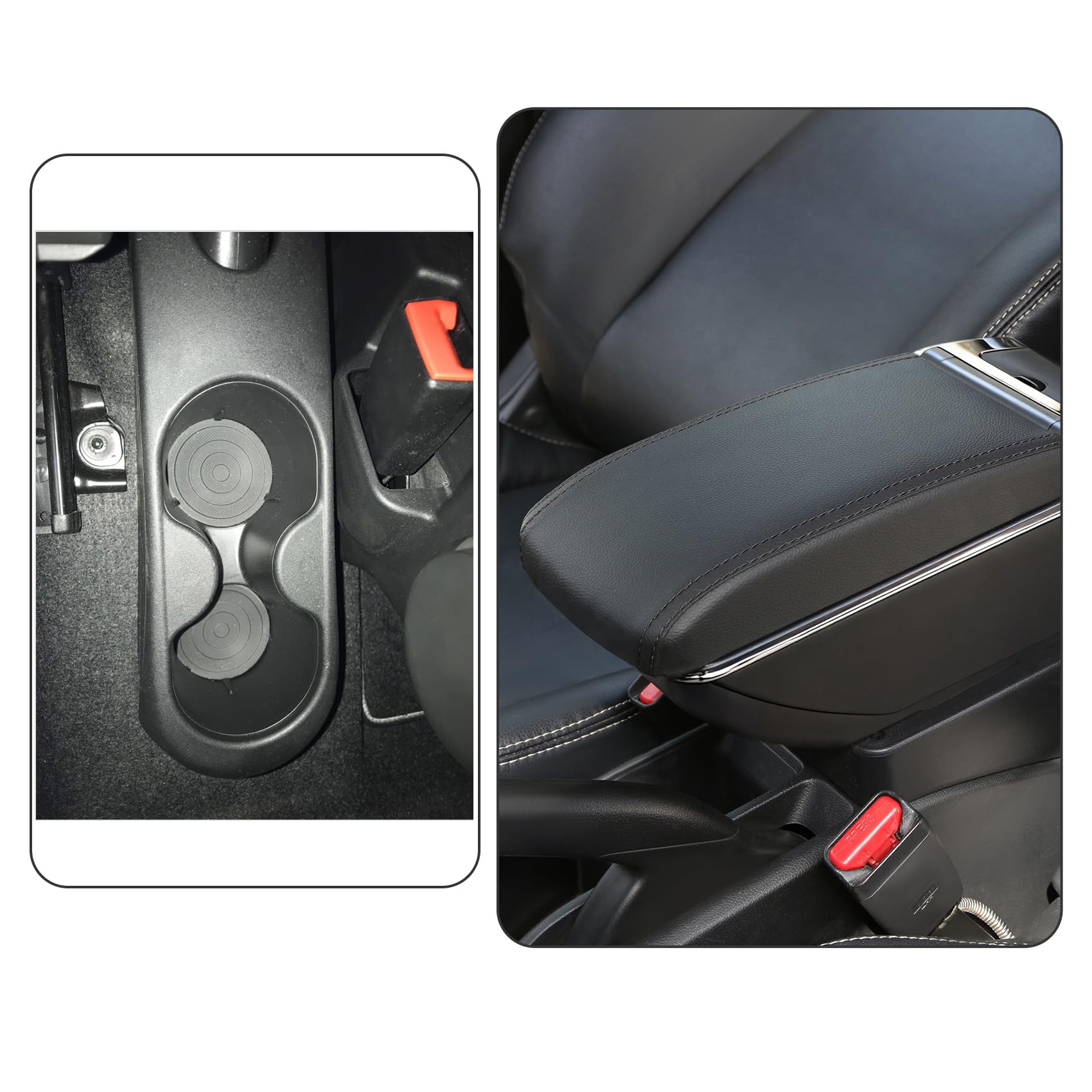 YJYWZH Kompatybilny z Fiat 500 podłokietnik wewnętrzny podłokietnik środkowy pudełko do przechowywania z portem USB części modernizacyjne