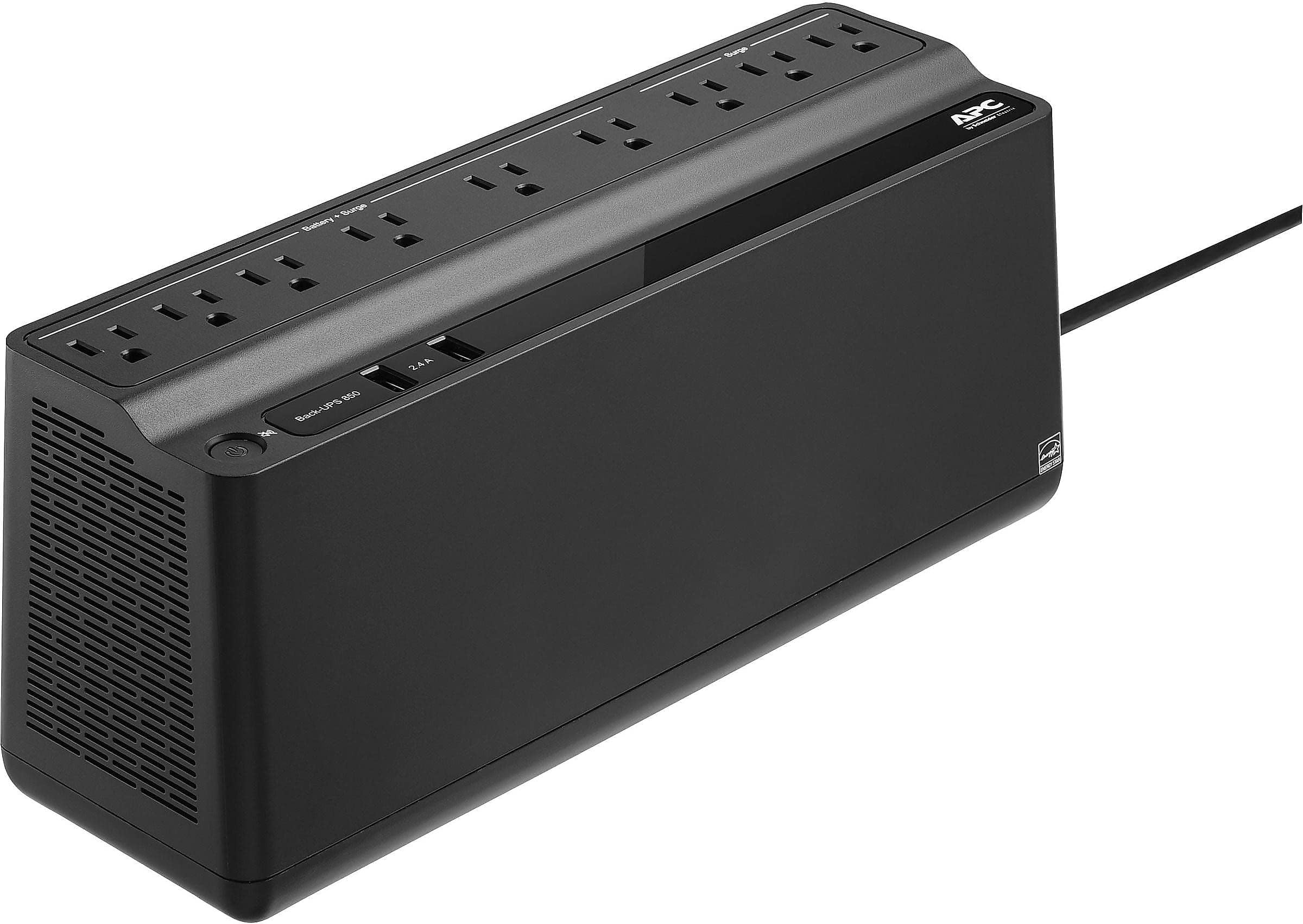 APC Back-UPS 850VA / 450W UPS Battery Backup & Surge Protector, 9 Outlets, Type A Charger, BE850G2 Uninterruptible Power Supply for Home Office & Computer
