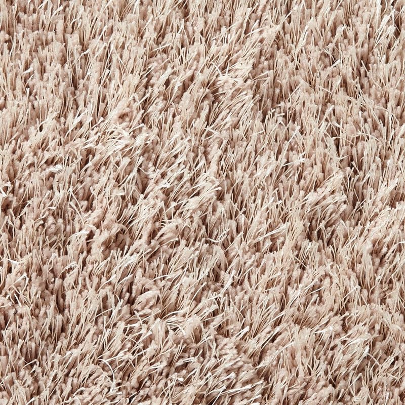 Image of Square Shaggy Fur Rugs and Carpets for Bedroom, Living Room, 4x4 ft Square, Beige