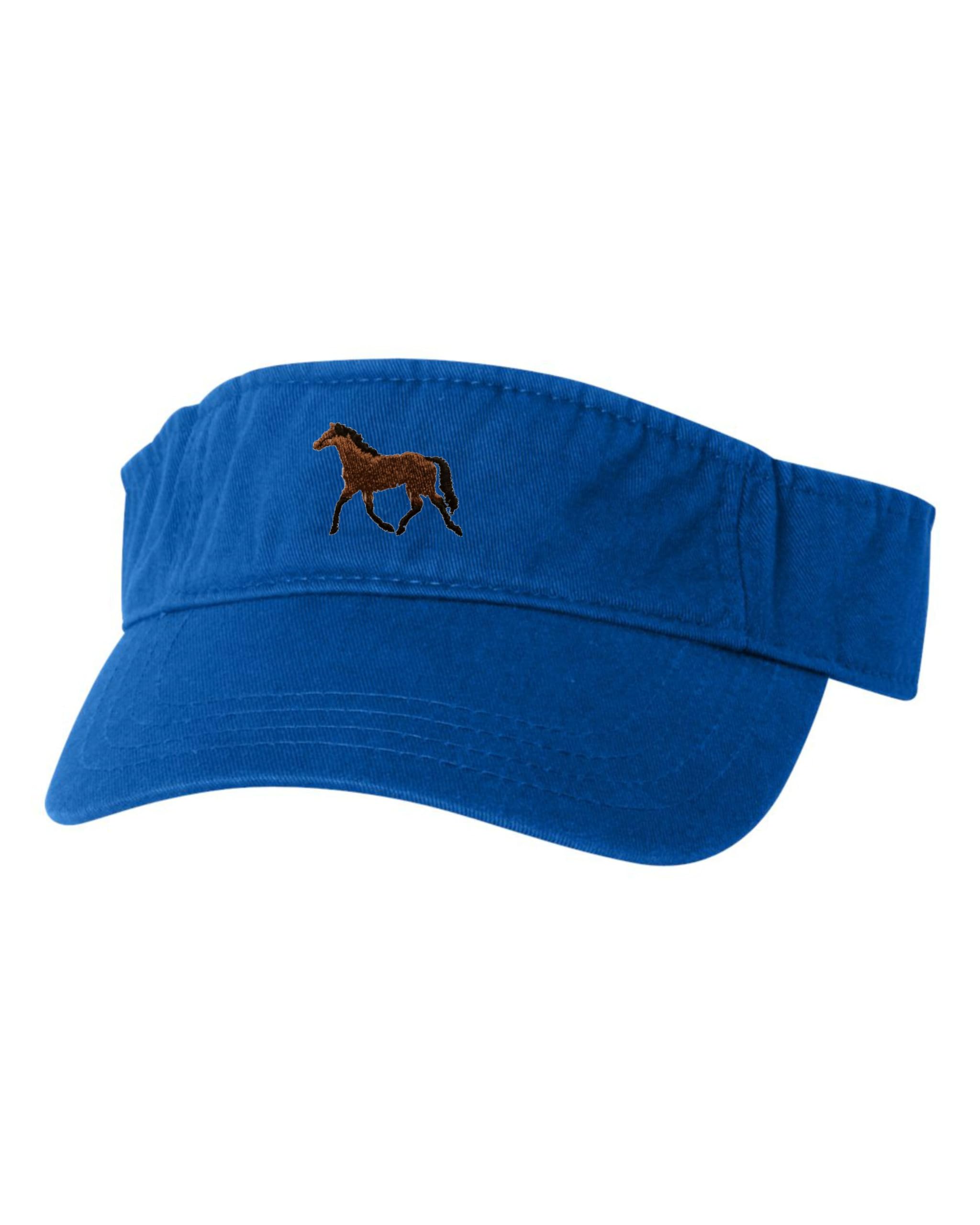 Go All Out Adult Horse Embroidered Visor Dad Hat, Royal, One size