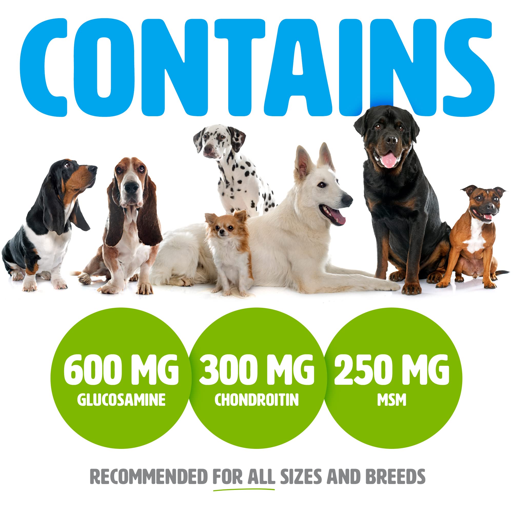 Glucosamine for Dogs with Chondroitin and MSM - Hip and Joint Supplement for Dog Mobility Support and Arthritis Pain Relief - 500 Chewable Tablet Treats by PTC - Profits to Charity - image 3