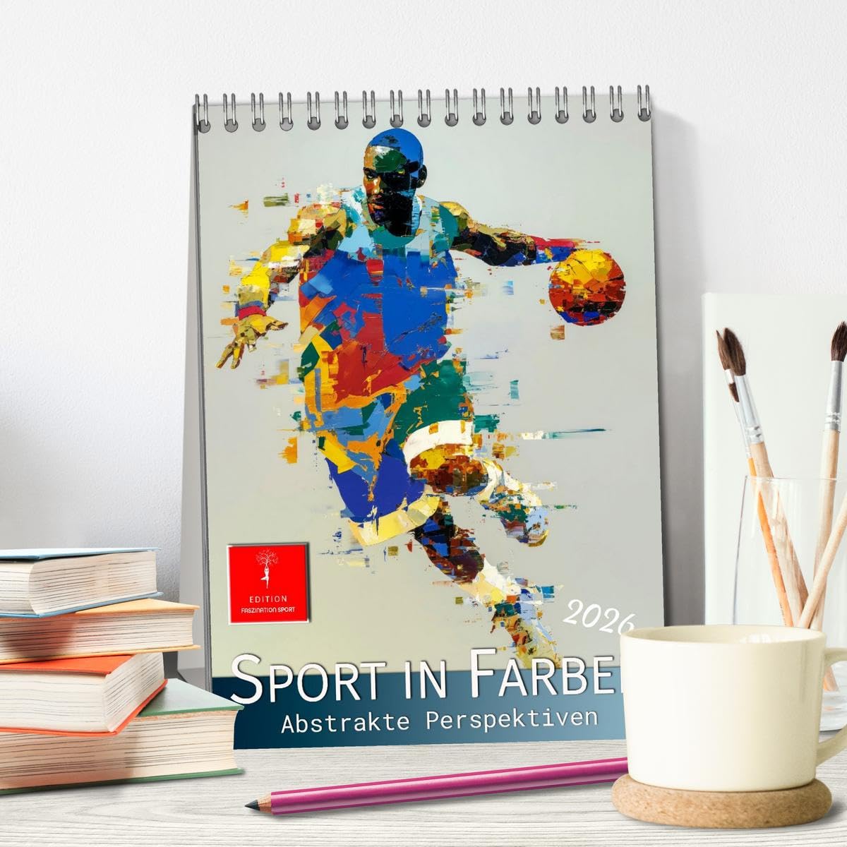 Sport in Farben (Tischkalender 2026 DIN A5 hoch), CALVENDO Monatskalender: Bewegung und Dynamik treffen auf kreative Komposition.