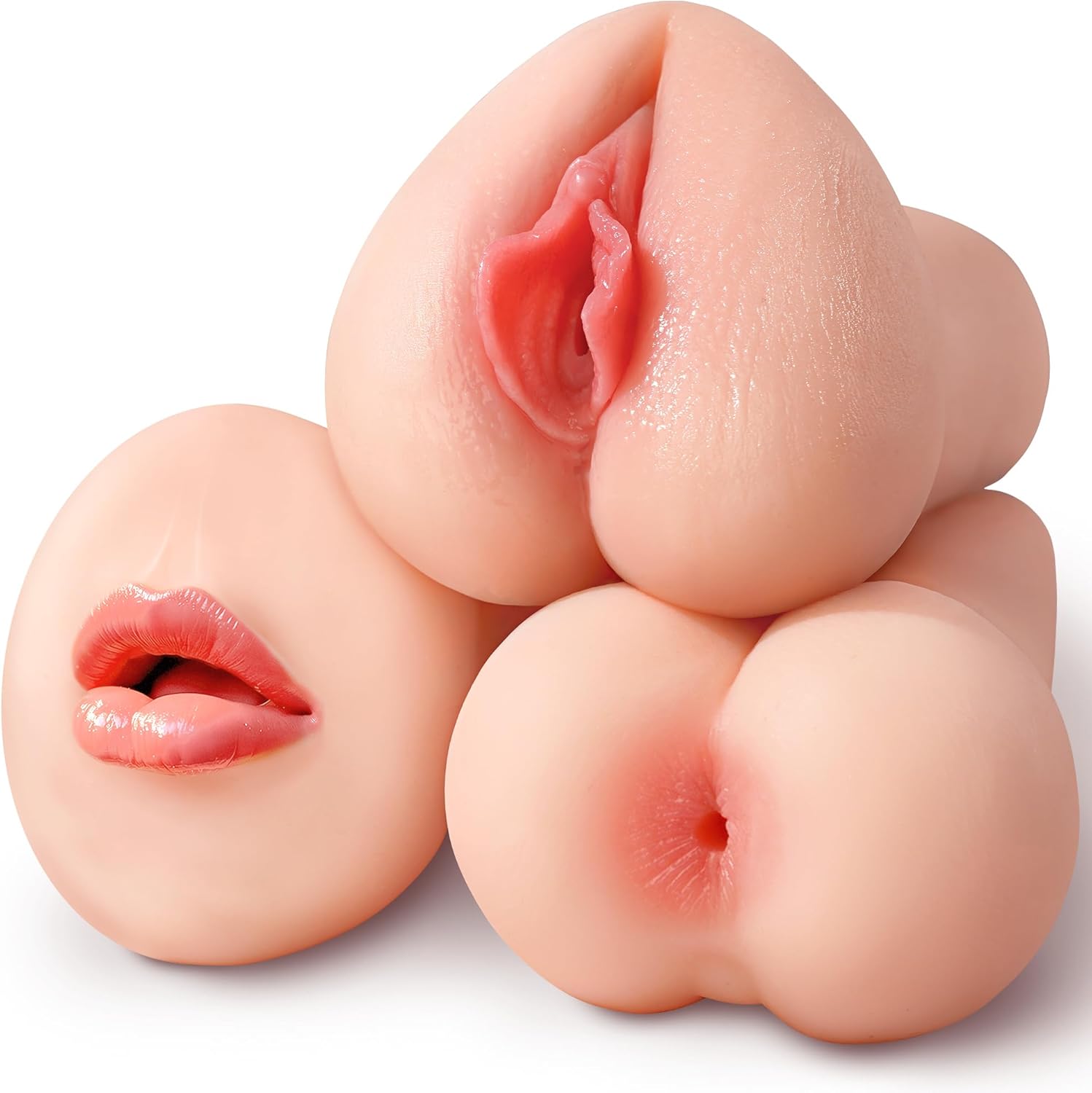 BIG SHOCKED Pocket Pussy Male Masturbator, Triple-Texture Fleshy Channel and TPE Soft Stretchy Male Sex Toy, Sex Toys for Men Handheld Stroker Masturbation for Penis Training Sex Doll Adult Toy