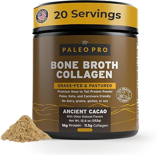 Miniatura 7 de PaleoPro - Colágeno de caldo de huesos con raíz de cúrcuma (vainilla azteca), colágeno de carne alimentada con pasto y pasturada, sin gluten, sin