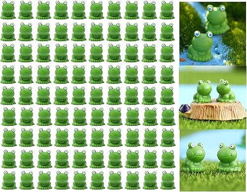 Figuras de mini ranas de resina, paquete de 100200 ranas pequeñas, figuras en miniatura de rana verde para el hogar, lindas figuras de rana en