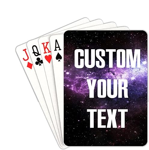 Miniatura 1 de Naipes de galaxia morada, cartas de juego personalizadas con nombre de foto, baraja personalizada de cartas para recuerdos de fiesta, tarjetas de