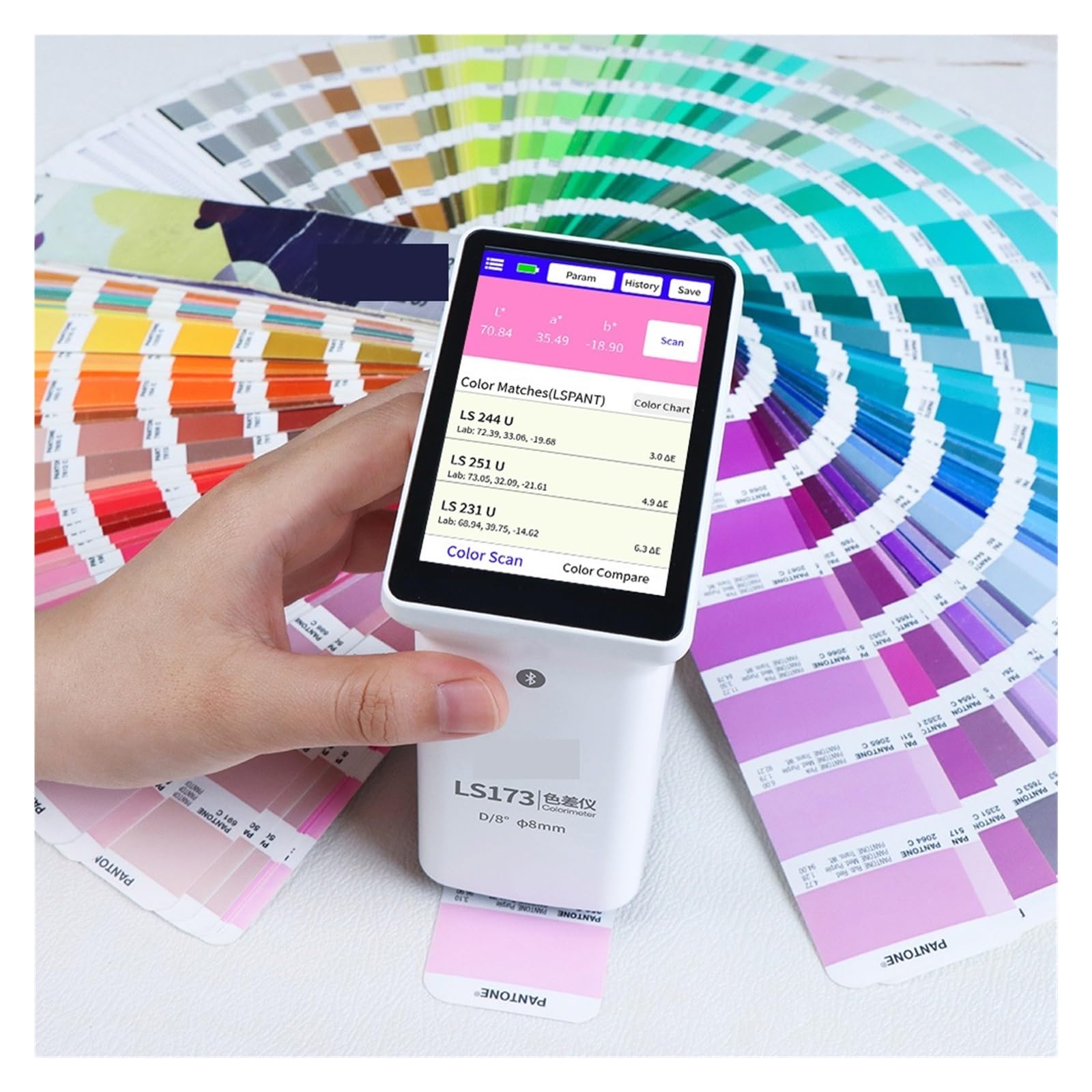 Mthckxjbsuz One Color Spectrometer Portable, Ls173 D/8 Colorimeter For Colour Measurement Portable For Paint Colormeter Digital Color Meter
