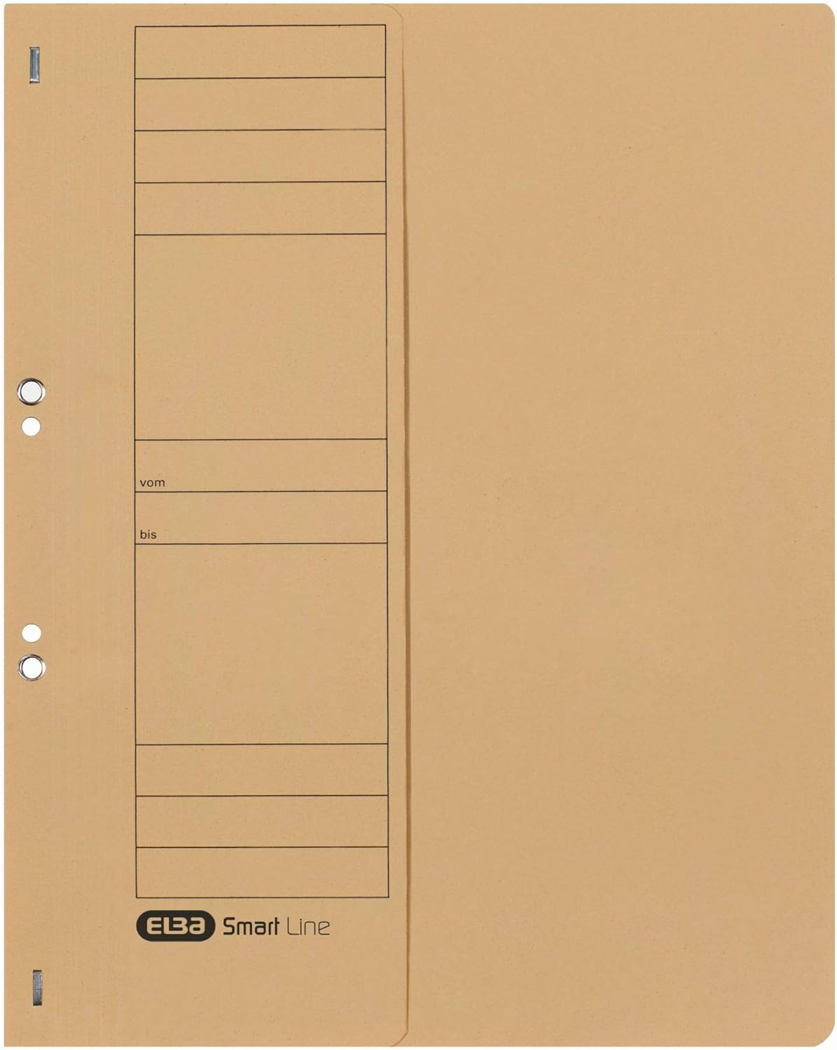 Elba 21451CH Hole-Punched Folders with Commercial Filing / 250 GSM Manila Cardboard for 200 DIN A4 Sheets/Half Front Cover/Pack of 50 Folders/Chamois
