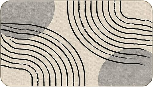 Tapete abstracto bohemio doble gris para puerta de equilibrio de arco solar de 17 x 30 pulgadas, para interiores y exteriores, decoraciĂłn para el Tapete abstracto bohemio doble gris para puerta de equilibrio de arco solar de 17 x 30 pulgadas, para interiores y exteriores, decoraciĂłn para el