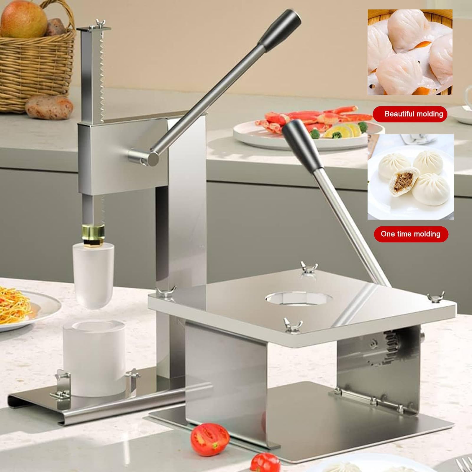 Baozi Maker, półautomatyczna forma do robienia pierogów, stal nierdzewna, do użytku domowego i komercyjnego, pojemność na 400-500 bułek