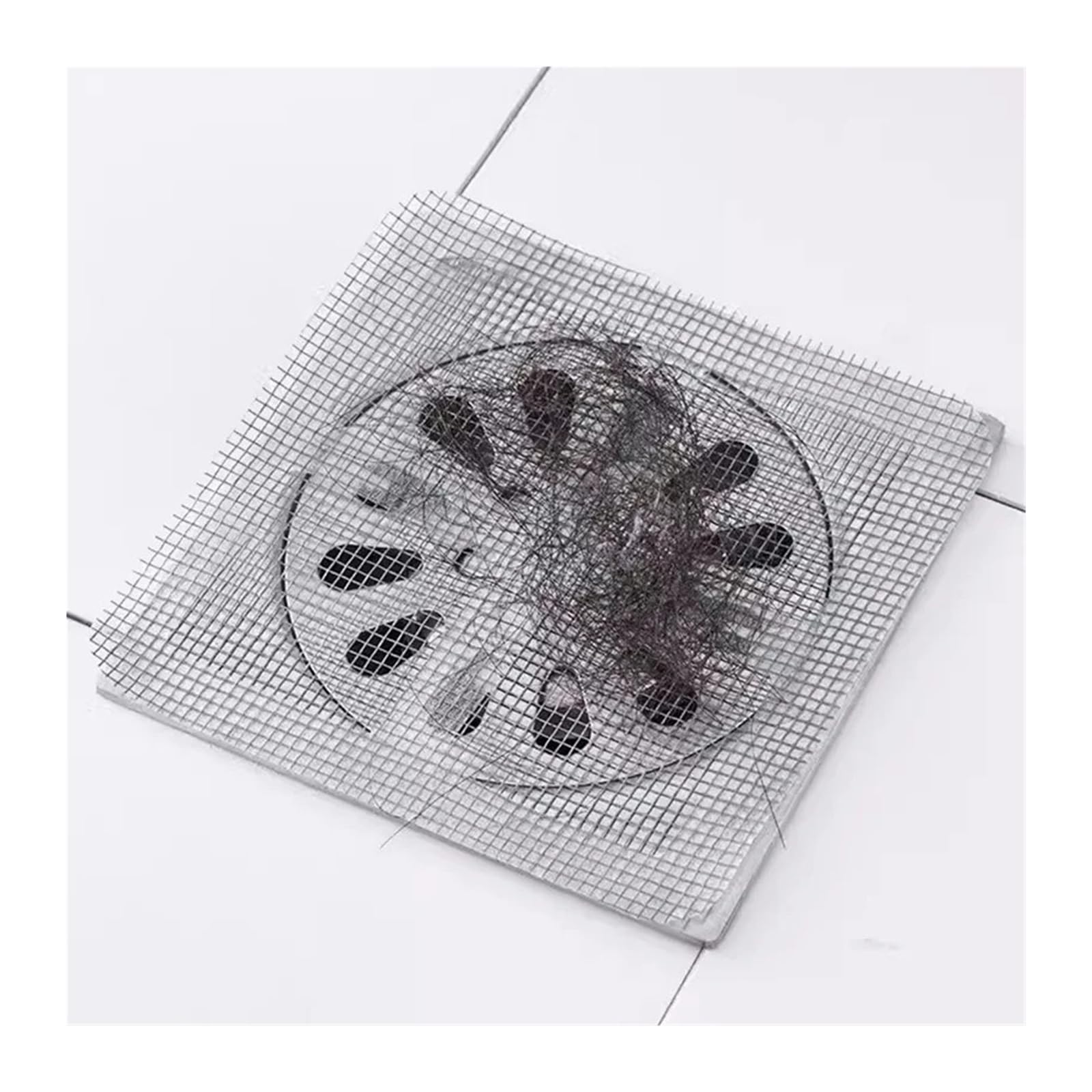 Recolector Cabello desechable Filtro desagüe Ducha Adhesivo Lavabo | Malla adhesiva atrapa cabello evitando obstrucciones en tuberías de baño(50Pcs)