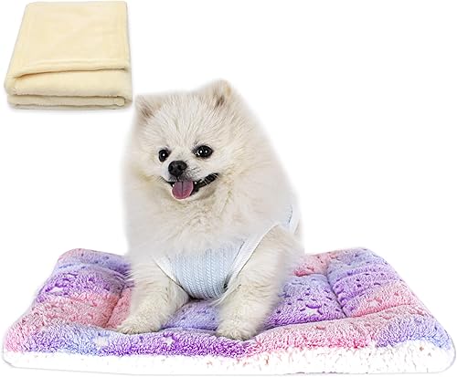 Miniatura 8 de Tapete de cama y manta para perros y gatos, almohadilla reversible para mascotas y manta calmante de forro polar ultrasuave y cálida para cachorros