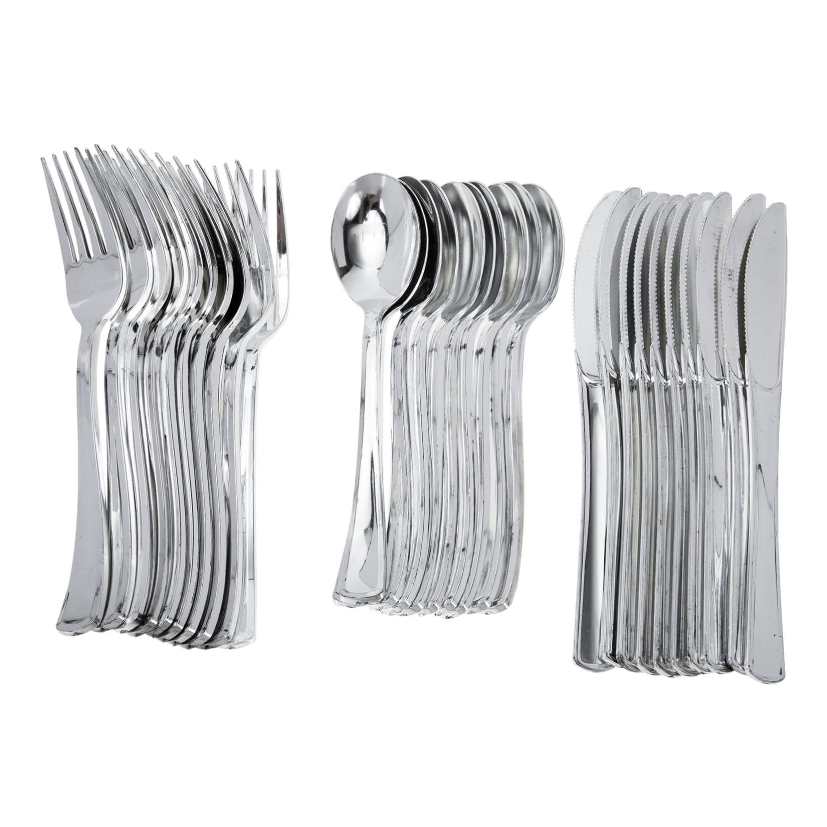 WOFASHPURET Plastic Silverware Set 10 Sets Disposable Cutlery 30pc Party Tableware Silverware for Home Hotel Restaurant