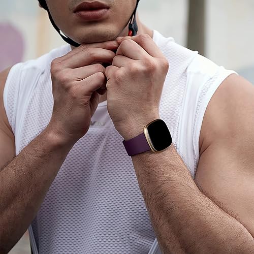 Miniatura 6 de Dirrelo Compatible con correas Fitbit Versa 34 Sense 2 para mujer, correa deportiva de repuesto suave para reloj inteligente (S,