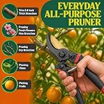 8" Professional Premium Titanium Pruning Shears (G20) - Super Sharp Bypass Pruners, Garden Shears, Heavy Duty Handheld Pruning Scissor,Gardening Clippers Tool for Flowers Plants Fruits