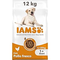IAMS cibo secco per cani con pollo – Cibo secco per cani adulti a partire da 1 anno di età, adatto a cani di taglia grande, 12 kg