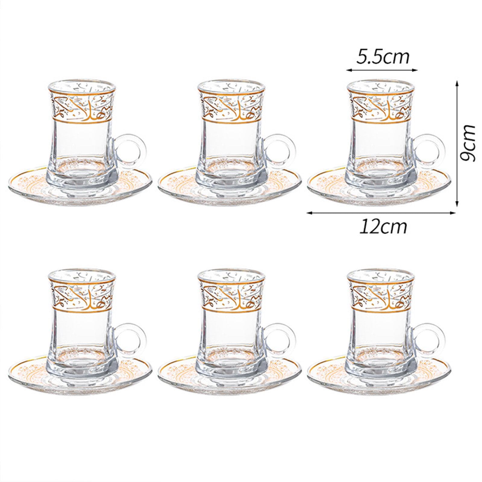 6pcs Tea Becher Kaffeetassen Milchsaft Tasse Hitzefeste Kaffeetasse mit Untertassen -Espresso -Tassen für Milchsaft