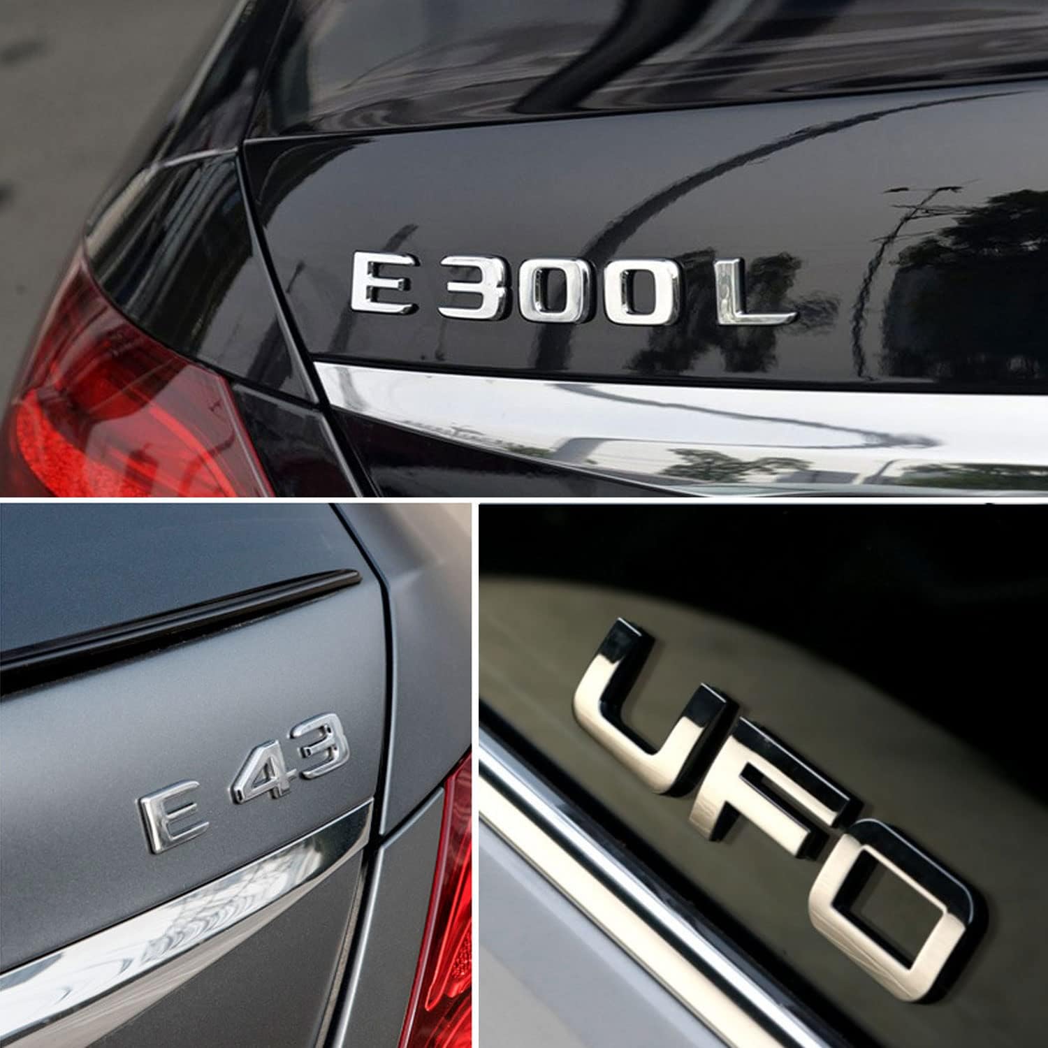 40 Pegatinas 3D DIY Letras de Personalizadas Coche a, 26 Letras Etiquet 10 numeros 4 símbolos, Coche Auto Emblema Carta Insignia Etiqueta, DIY Logo Decoración