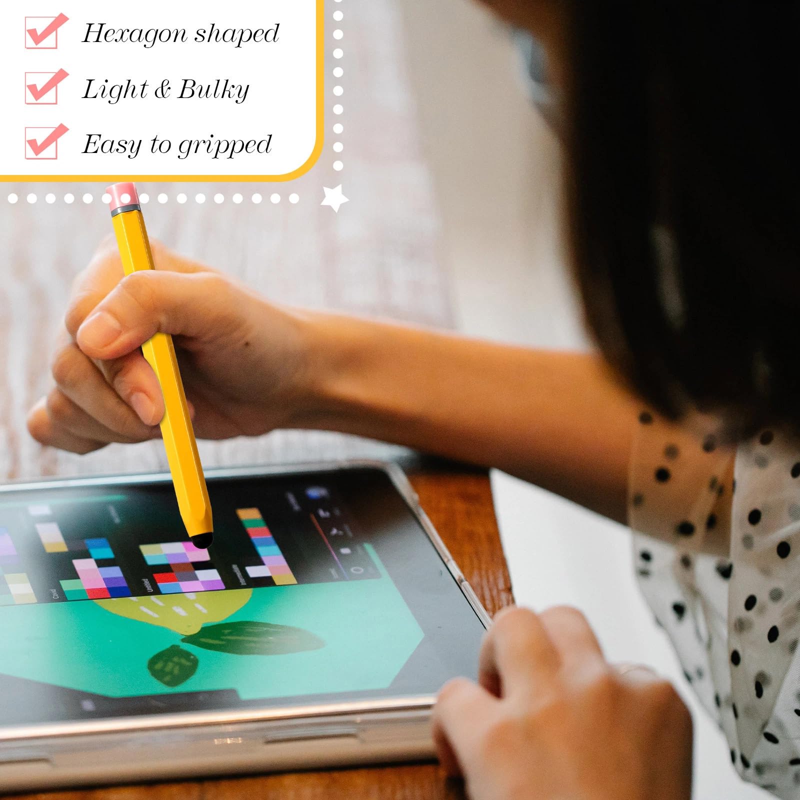 24 Stück Stylus Pens für Kinder, sechseckiger Stylus Pencil Kinder Stylus für Touchscreen-Geräte, kompatibel mit iPhone, Android Edition, Tablet, Universal-Geräten