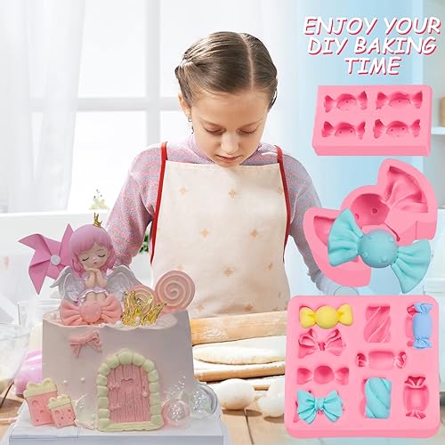 Miniatura 4 de Moldes para piruletas de caramelo, 3 unidades, moldes de silicona para decoración de pasteles en forma de caramelo, para bricolaje, mousse de