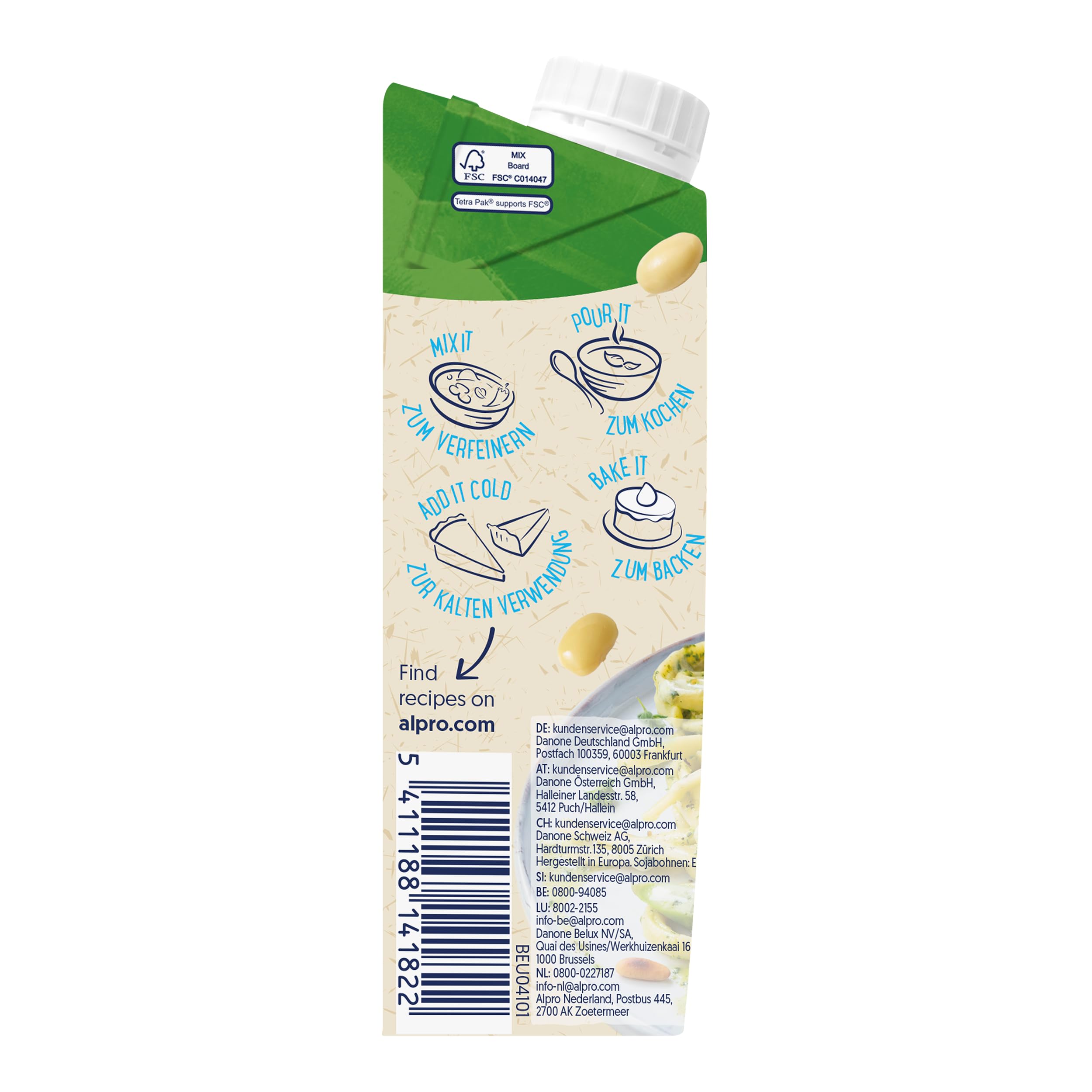 Alpro Bio Cooking Soya – Vegane Bio-Kochcreme – 15 x 250 ml