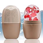 XHJRI Ice Face Roller Massager,Ice Cube Roller for Face, Eyes and Neck Naturally Conditioning and Skin Care,De-Puff Eye Bags,Reduce Migraine Pain,Reusable Massage Silicone Ice Mold (New Coffee)