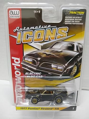 Auto World SC402-1 iconos automotrices 1977 Firebird T/A HO escala coche eléctrico de la ranura