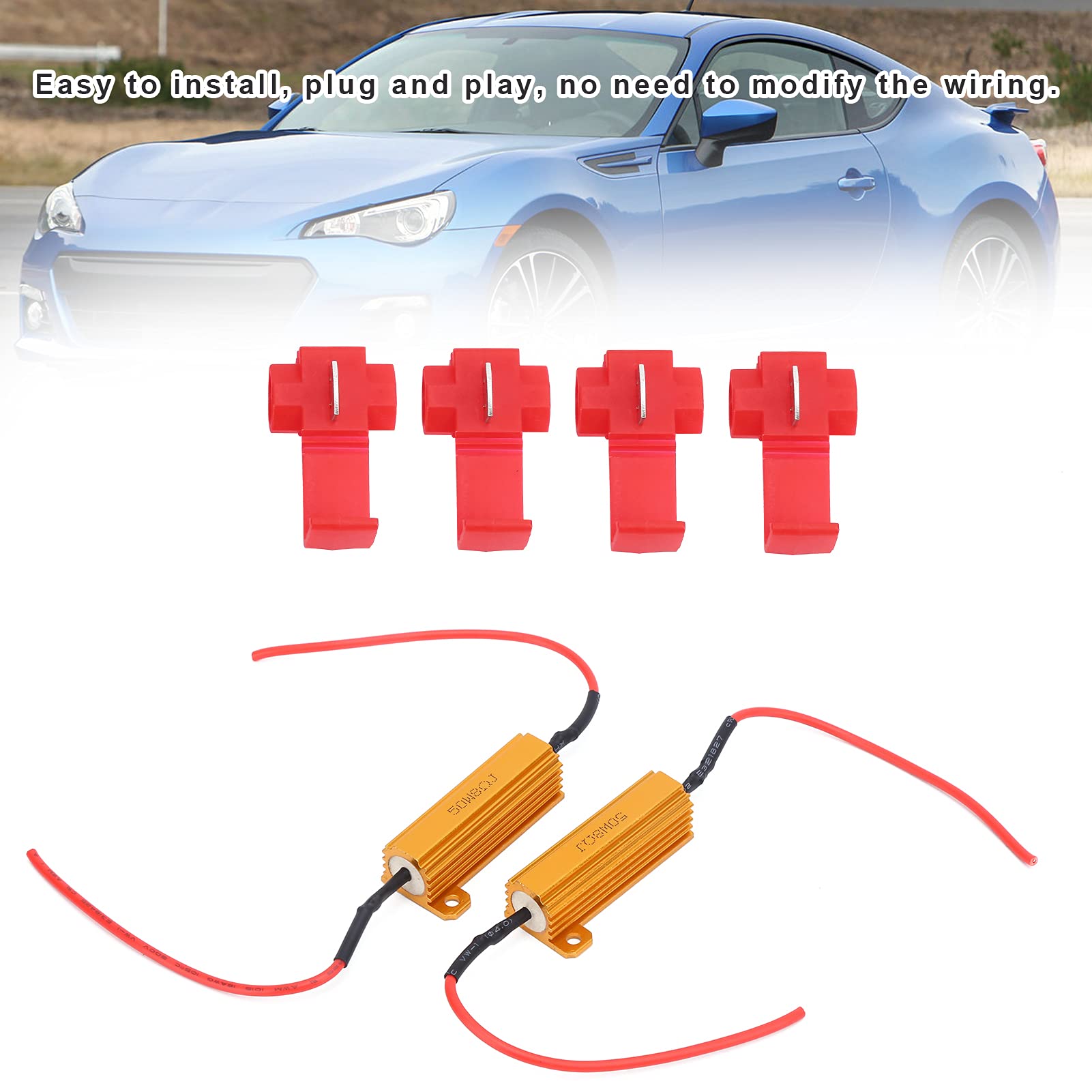 Yosoo – Lot De 2 Décodeurs LED Anti-scintillement – Résistance 8 Ohm – 12V 50W – Pour Phares H7 – Plug And Play