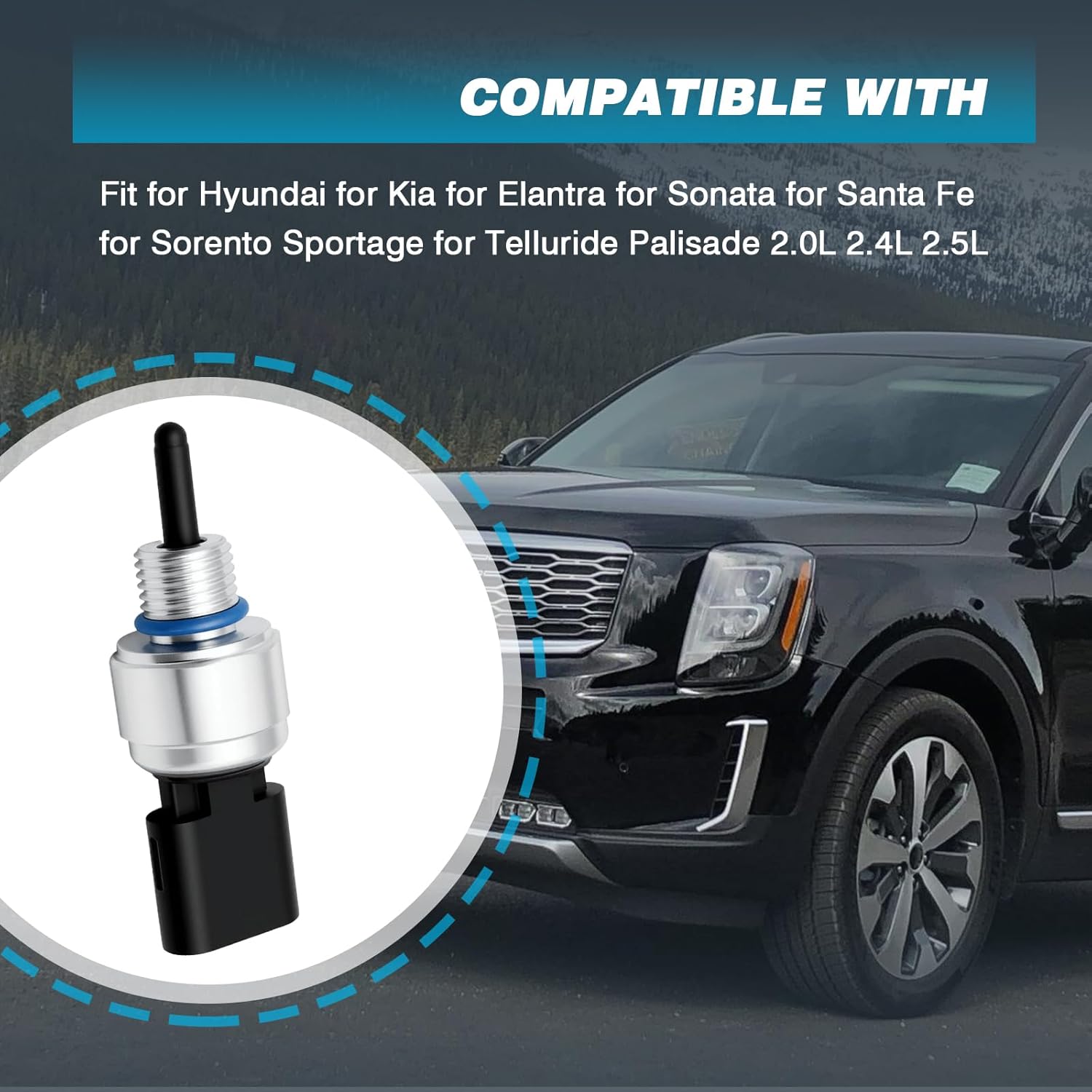 Oil Pressure Switch Sensor Compatible with Hyundai for Kia for Elantra for Sonata for Santa Fe for Sorento Sportage for Telluride Palisade 2.0L 2.4L 2.5L Replace for 94750-2M454 947502M454