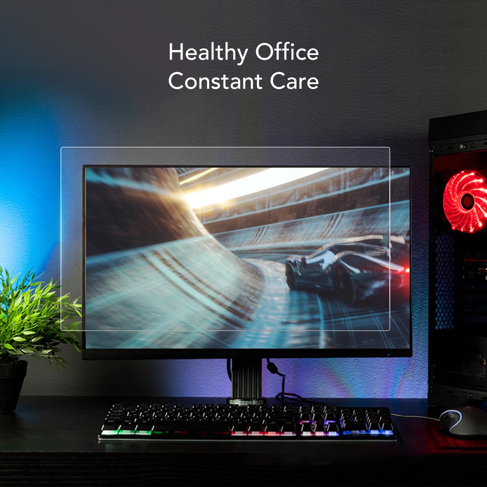 ASHATA Blue Light Blocking Screen Protector Panel for 24 inch Diagonal LED PC Monitor, Anti Blue Light Filter for Computer Monitor, Anti Eye Filter Film 531 X 298mm