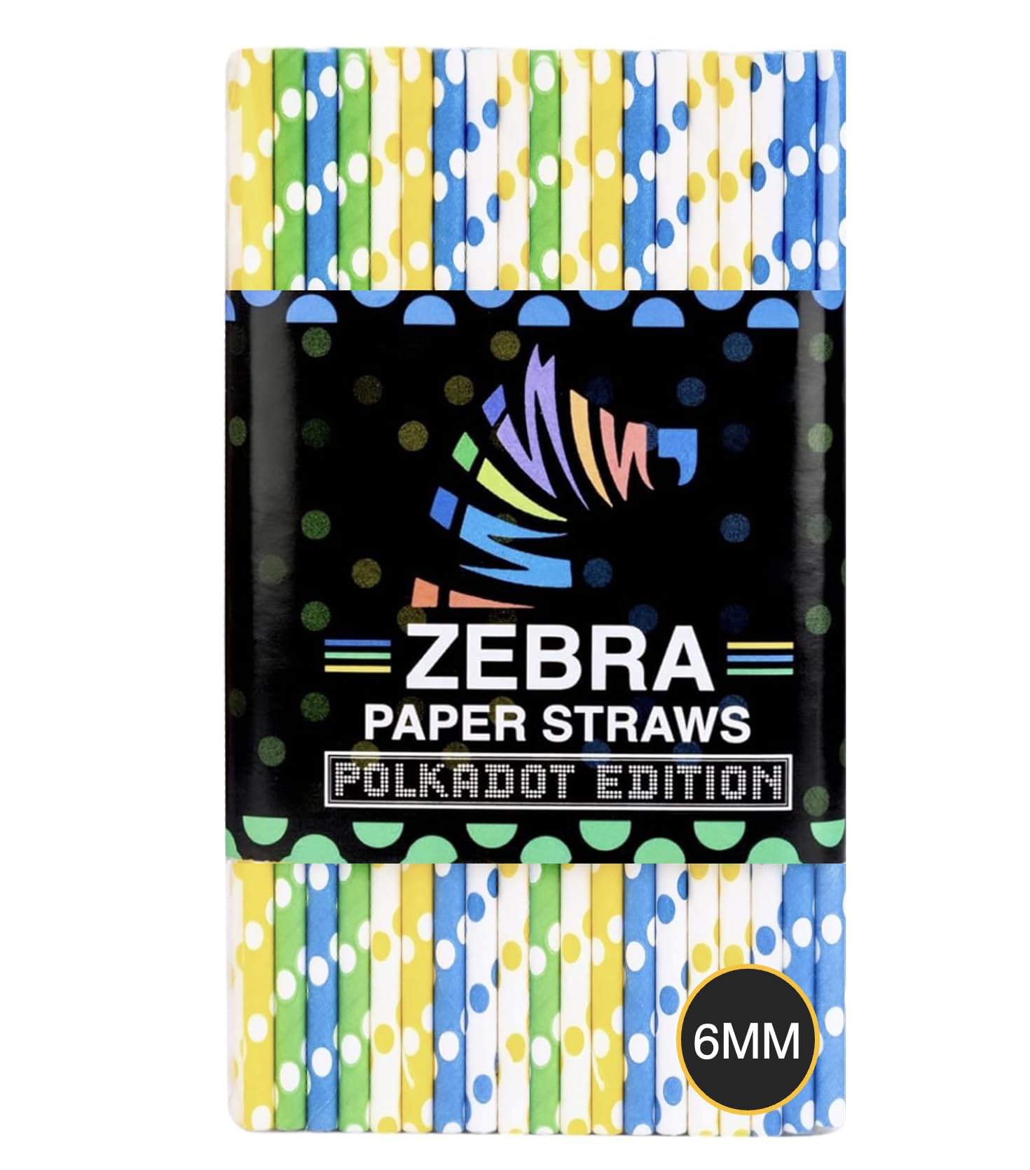 ZEBRA Paper Straws (Polkadot Edition) - Biodegradable Premium Drinking Straws | Pack of 100 (6mm Wide) | Assorted Polka Dots | Best for Juice, Soft Drinks and Cocktails | (6MM, Dots) (B0D45P5K4V) Amazon Price History, Amazon Price Tracker